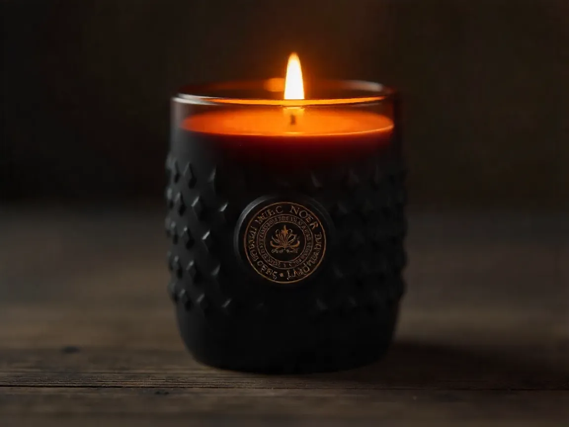 Amber Noir luxury scented candle with warm amber fragrance